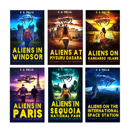 6 book covers for a series