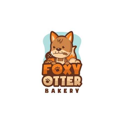 Fox + otter for bakery logo