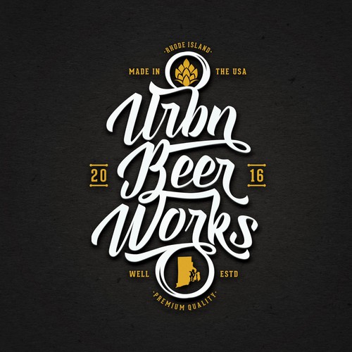 Typography vintage logo for premium craft brewery