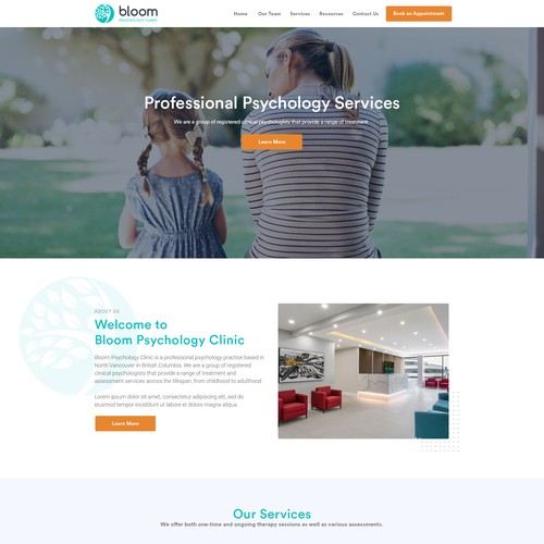 Website for a Canadian psychology clinic