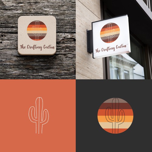 Create a unique, artsy logo for The Crafting Cactus DIY craft bar.