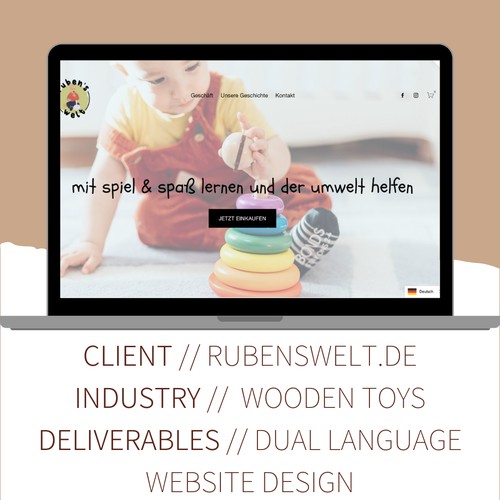 Dual language e-commerce Squarespace website design for toy company