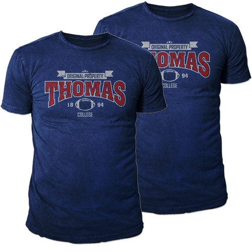 Create simple Collegiate driven t-shirt designs using 1 and 2 colors.