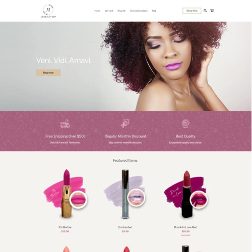 Square Online site for MS Beauty Bar LLC