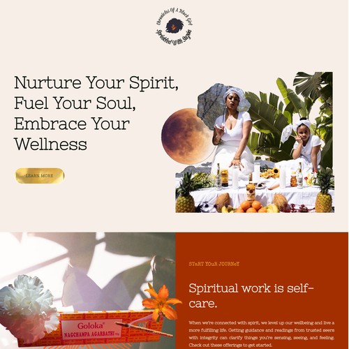 Vibrant central web space designed for Spiritual Consultant