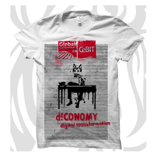 Crew Shirt CeBIT Global Conferences, Street Art (Banksy) Style