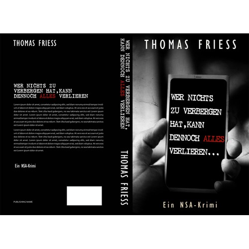 Creative coverdesign of a criminal story about secret services and NSA