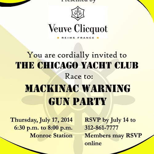 Invitation for Chicago Yacht Club Party
