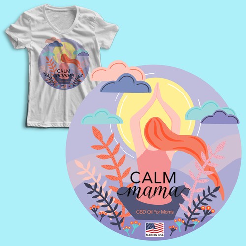 T shirt illustration for Calm Mama. 