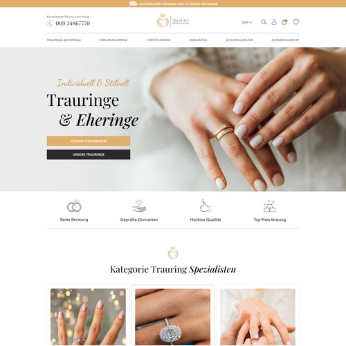 Luxury Jewelry & Wedding Ring E-commerce Landing Page UI/UX