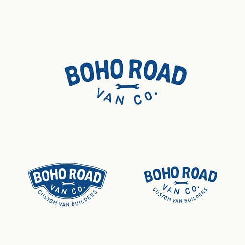 Vintage badge logo design for BOHO VAN CO.