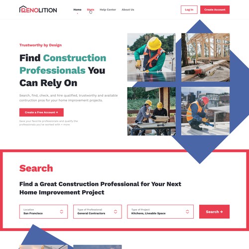 Renolition Home Page Design