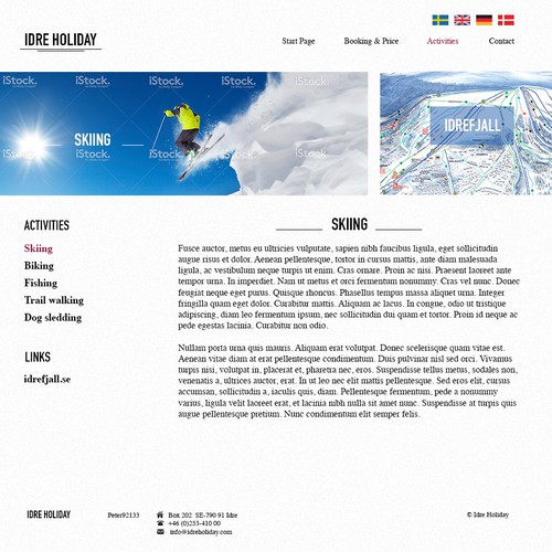 Web design for Swedish Alpes apartment rental