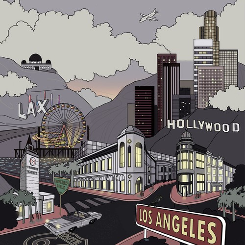 Los-Angeles theme illustration