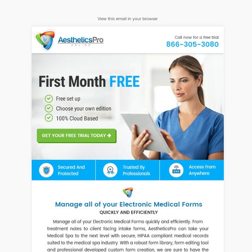 Email design for Aesthetics Pro