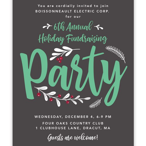 Invitation for a Holiday Fundraising Party