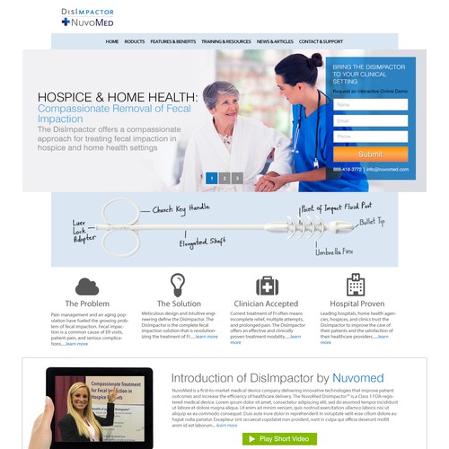 Create a home page for a medical device; Will contract with winner do the whole site.