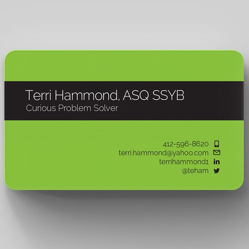  Business card that communicates my personal brand - as a creative problem solver!.