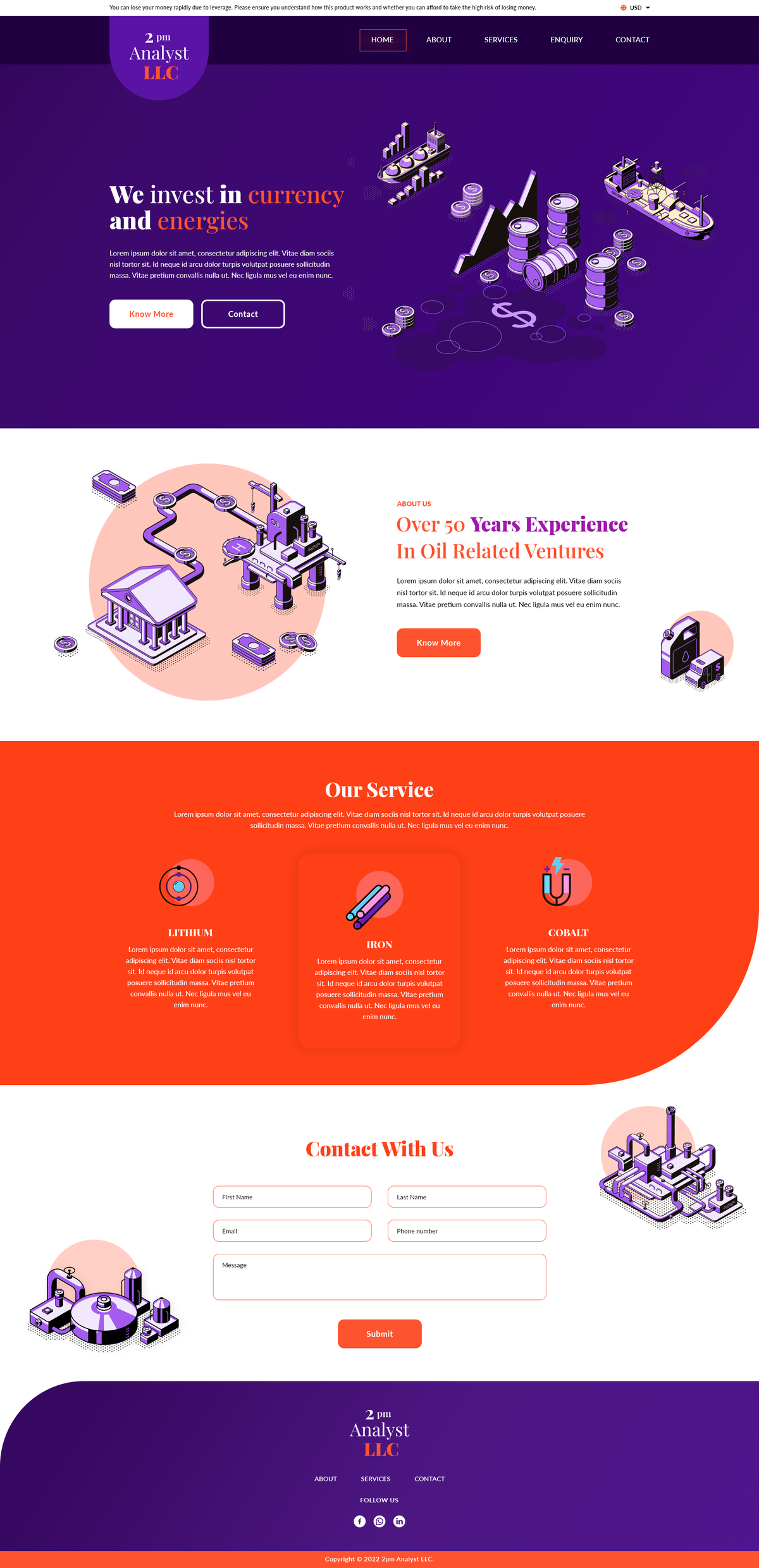 One page design showing our dedication to smart investments that are sustainable for a lifetimes.