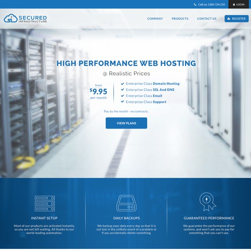 Website for online hosting services.