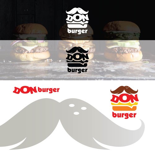  A catchy idea with a mustache for a DON burger logo.