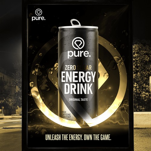 Energy drink poster for pure