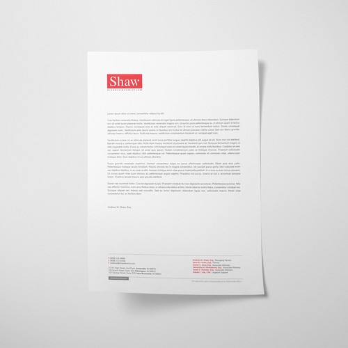 Letterhead Design for Shaw Divorce and Family Law