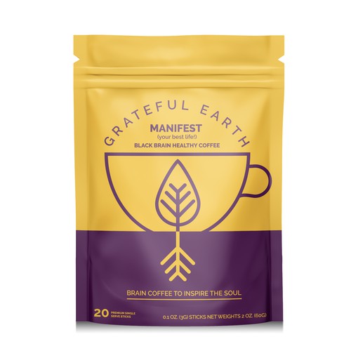 Grateful earth coffee packaging