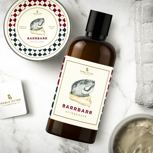 Whimsical Otter for Barrbarr Aftershave and Shave soap