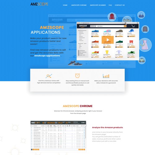  landing page for an Amazon related web applications