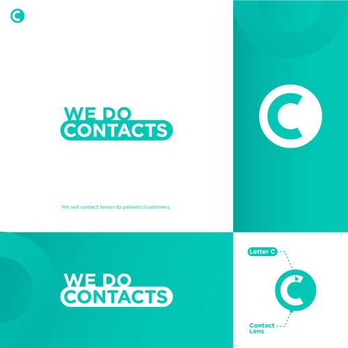 Modern logo for Contact lenses company.