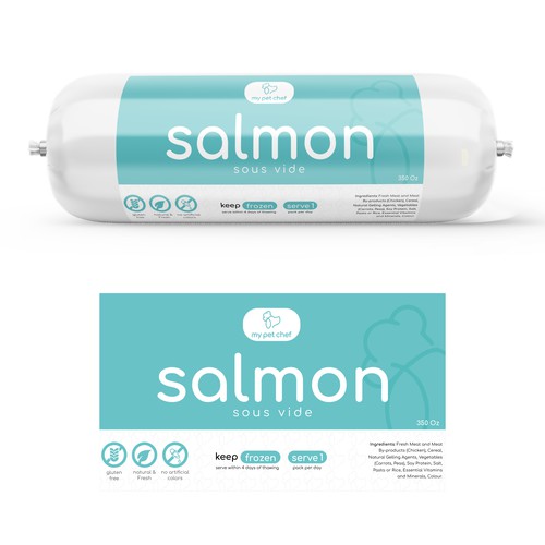 Premium Label design for pet food Salmon