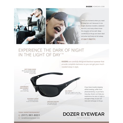 Create a Professional Sell Sheet for Dozer Eyewear