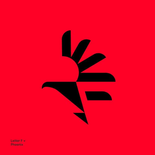 Abstract Phoenix logo with Letter F