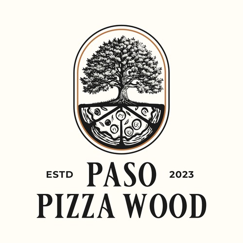 Vintage Rustic Logo for Paso Pizza Wood