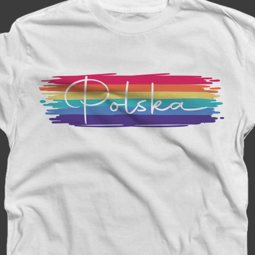 T-shirt design from Poland with rainbow theme