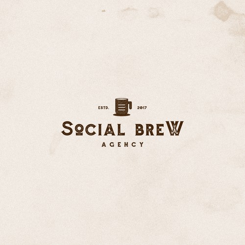 Vintage Logo design for SOCIAL BREW AGENCY