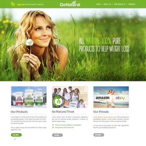 Design a website for health supplement company Go Natural!