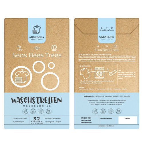 Packaging for ecofriendly wash stripes