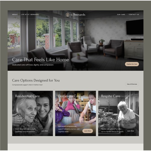 St Bernards Website Concept – Clean & Elegant Direction