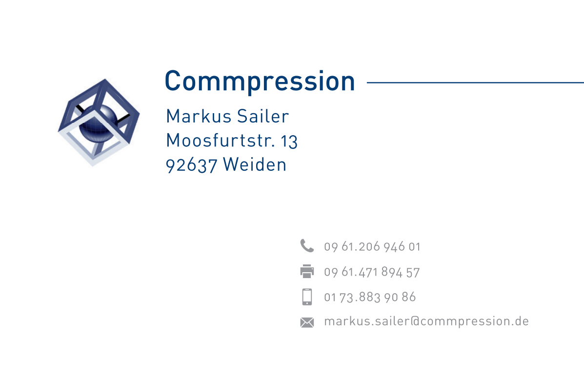 Visitenkarte für Commpression