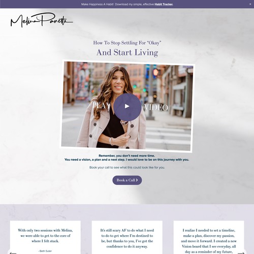 Melina Panetta - Landing Page Design