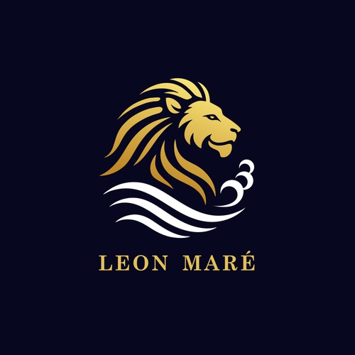 Luxury Lion and Wave Logo Concept for Leon Maré