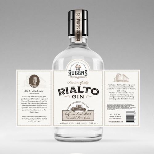 Gin label design