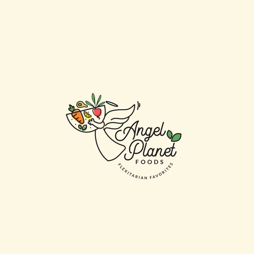 vegetarian cuisine logo concept