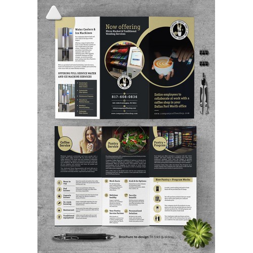 Office Coffee Service Tri-Fold brochure design