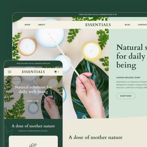 Natural Cosmetics - Website Design