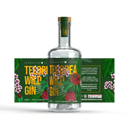 Telopea Wild Gin Label