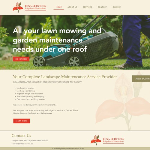 Landscaping & Irrigation Services Wix Website