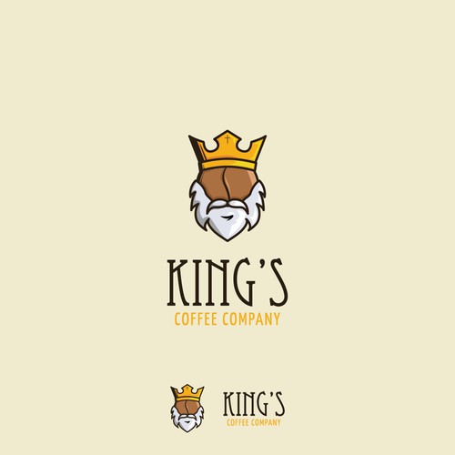 king's coffee logo concept